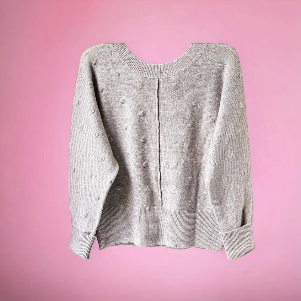 NWT WILLIAM RAST Women's V- Neck Dotted Light Pink Sweater